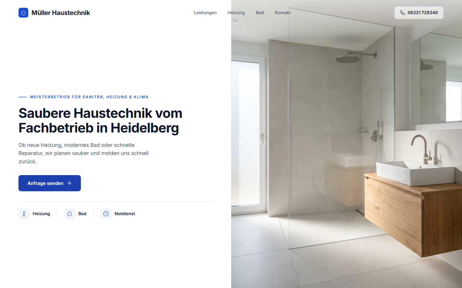 Design-Beispiel Sanitär, Heizung, Klima